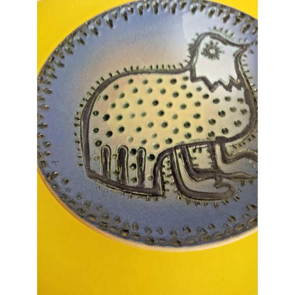 Cuban Art Clay Plate Artist signed 8" Cave Drawing reproduction - Picture 4 of 7